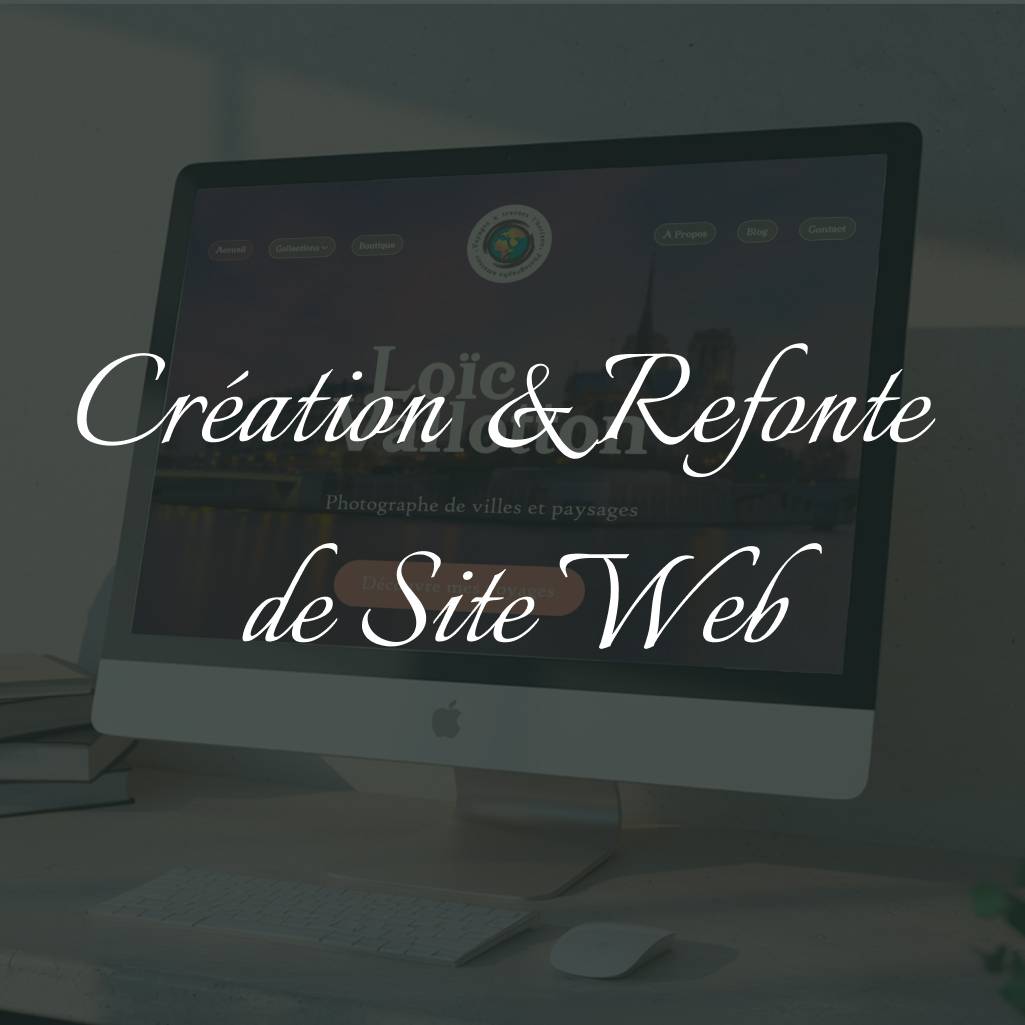 Mockup du site web d'un photographe amateur